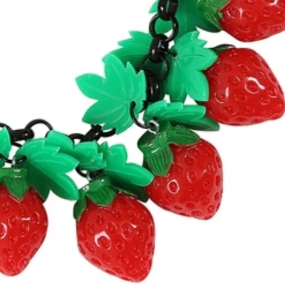 Collectif Mini Strawberries Necklace - Picture 4 of 5